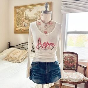 Y2K aspen top  Y2K white ribbed going out top Odd Molly fits